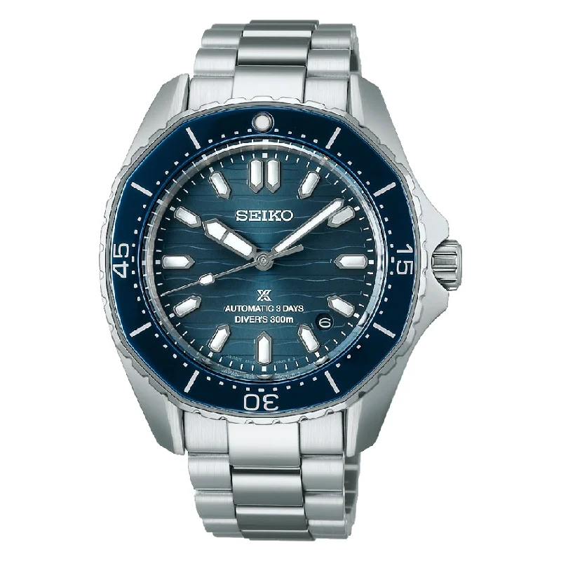 Men's Automatic Wind Style Men's Sports Watches-Orologio da uomo Seiko Prospex SPB483J1 blu ghiera poligonale