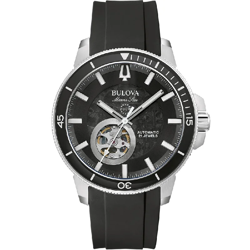 Men's Mechanical Watch Italian Made Edition-Bulova Marine Star 96A288 Automatic