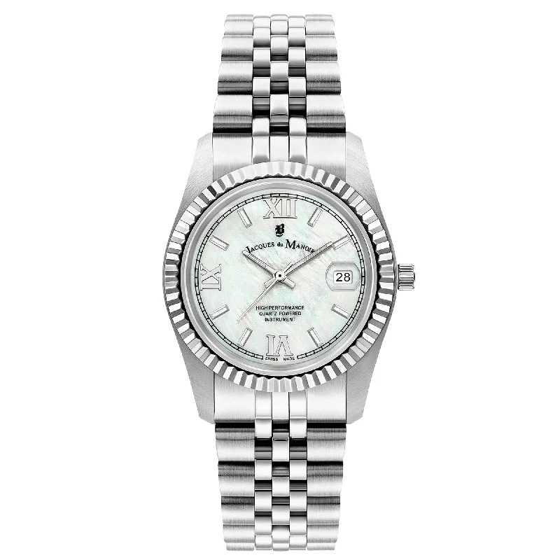 Men's Quartz Dress Watches-Jacques Du Manoir Ladies Inspiration Roman Silver Watch JWL01301