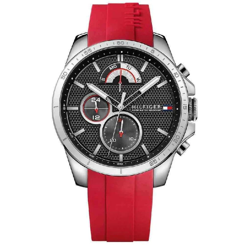 Men's Formal Event Dress Watches-Tommy Hilfiger 1791351 Men's Red Chronograph Watch