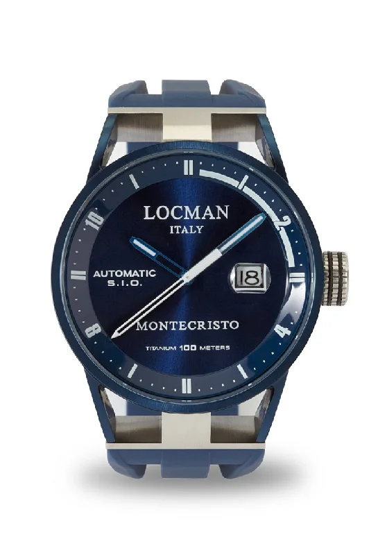 Men's Fashionable Style Sports Watches-Locman Montecristo automatico PVD blu silicone 0511BLBLFWH0SIB