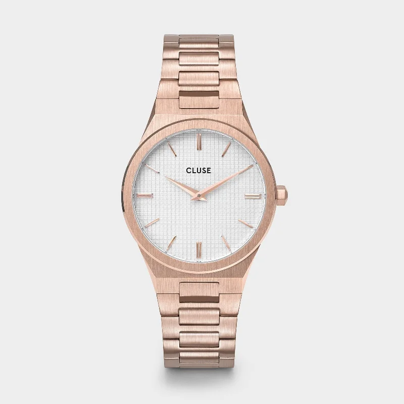 Women's Japanese Made Design Mechanical Watches-Vigoureux Watch Steel, White, Rose Gold Colour Women's Japanese Made Design Mechanical Watches-Vigoureux Watch Steel, White, Rose Gold Colour