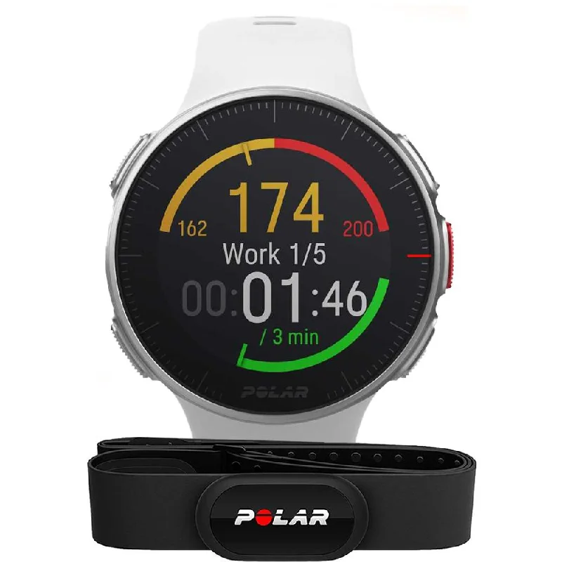 Unisex Designer Style Watches-Polar 90069636 Vantage V White Sport Smartwatch