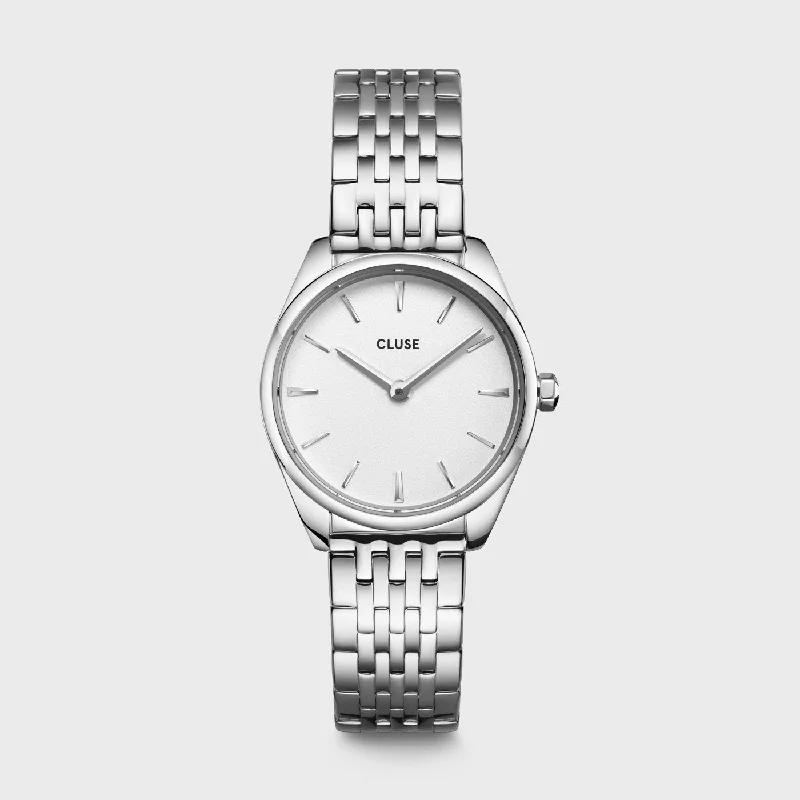 Women's Italian Made Design Mechanical Watches-Féroce Mini Watch Steel White, Silver Colour Women's Italian Made Design Mechanical Watches-Féroce Mini Watch Steel White, Silver Colour