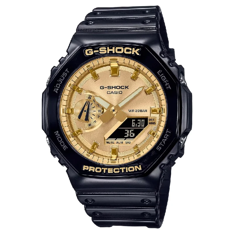 Men's Unique Shape Design Sports Watches-Orologio G-Shock GA-2100GB-1AER nero in resina e carbonio