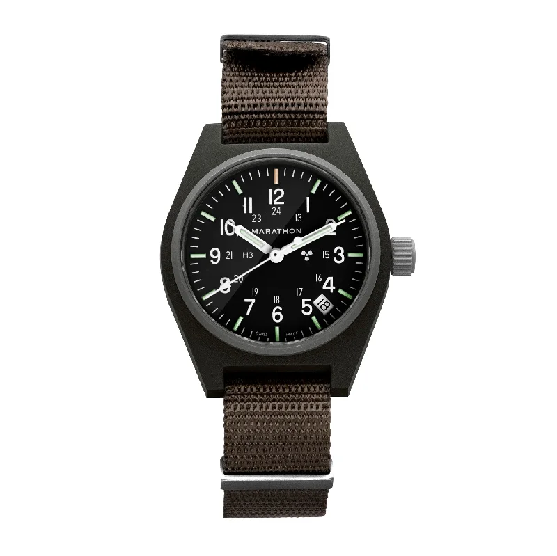 Unisex Office Wear Design Watches-34mm Sage Green General Purpose Quartz with Date (GPQ-D)