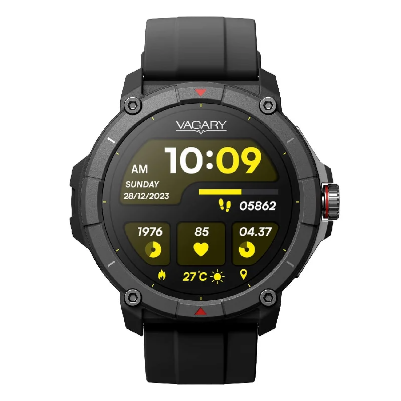 Women's Kinetic Style Mechanical Watches-Vagary Smartwatch tondo X04A-001VY nero con microfono Women's Kinetic Style Mechanical Watches-Vagary Smartwatch tondo X04A-001VY nero con microfono
