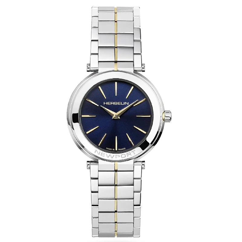 Men's Fashionable Style Slim Watches-Herbelin Newport Slim Ladies Blue Watch 16922/BT15