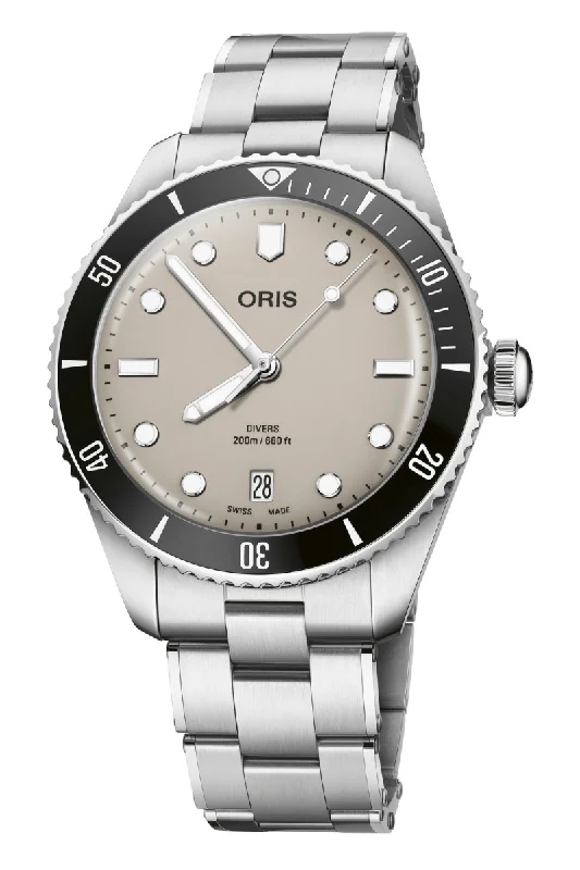 Men's Spring Dress Watches-Oris Divers Date 39mm 01 733 7795 4051-Set