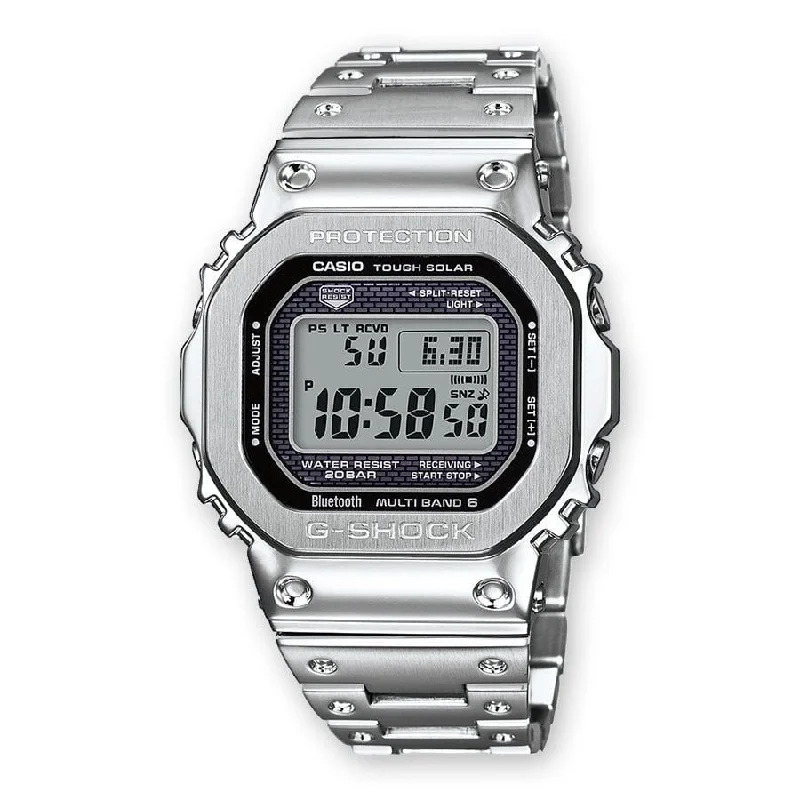 Men's Multi-Band Radio Watches-Orologio G-Shock GMW-B5000D-1ER cassa e bracciale acciaio