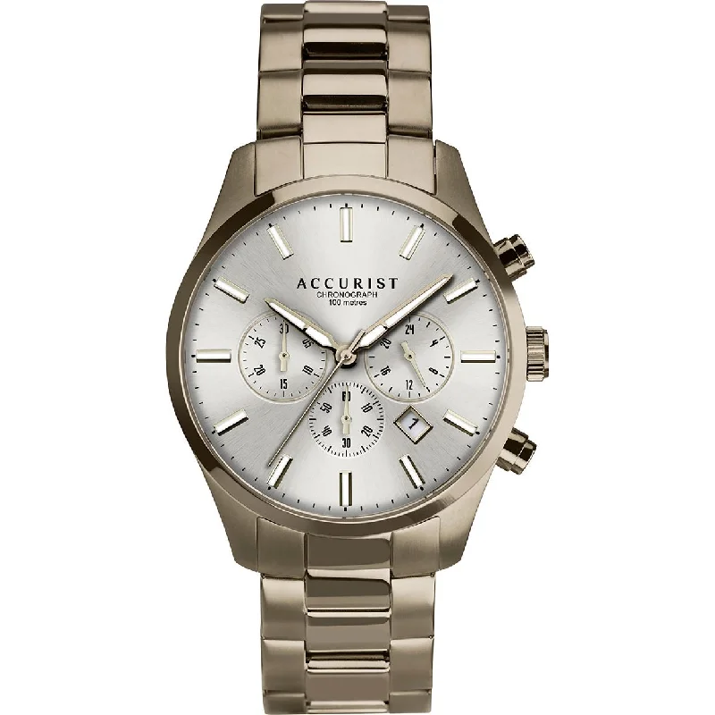 Men's Business Meeting Dress Watches-Accurist 7359 Mens Khaki Chronograph Watch