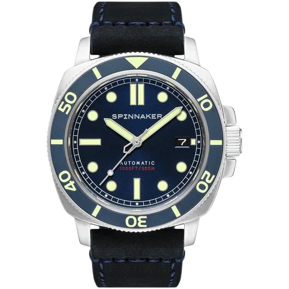 Men's Dive Watches with PVD Coating -Spinnaker Men's Dark Blue Hull Watch SP-5088-02