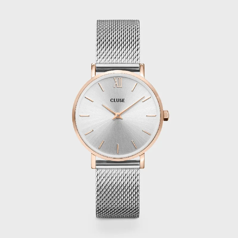 Women's Asian Made Style Mechanical Watches-Minuit Watch Mesh, Rose Gold Colour, Two-Tone Women's Asian Made Style Mechanical Watches-Minuit Watch Mesh, Rose Gold Colour, Two-Tone