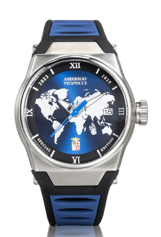 Men's Bluetooth Connectivity Sports Watches-Orologio Locman Amerigo Vespucci Mare silicone blu 0557A02S-00AMVESB