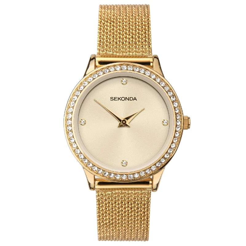 Men's Quartz Movement Design Dress Watches-Sekonda 40083 Ladies Gold Watch