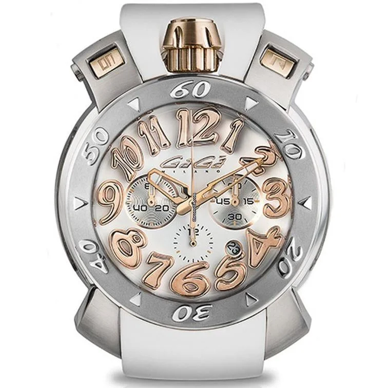 Men's Field Watches Forum-Gaga Milano Men's White Chrono Watch 8016I.CM01RH