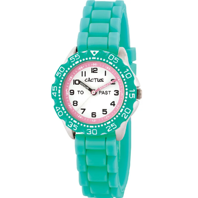 Men's Oval Case Design Digital Watches-Cactus CAC148M12 Teal Time Teacher Kids Watch