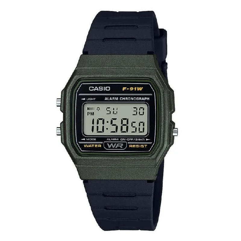 Men's Classic Watch Special Edition-Casio Watch Classic Sports Digital Black/Green F-91WM-3ADF Men's Classic Watch Special Edition-Casio Watch Classic Sports Digital Black/Green F-91WM-3ADF