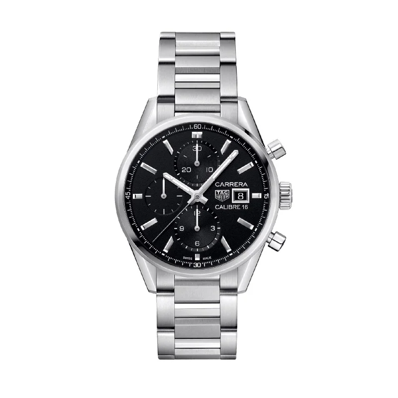 Men's Swiss Luxury Edition-Tag Heuer Carrera Men's Black Chronograph Watch CBK2110.BA0715
