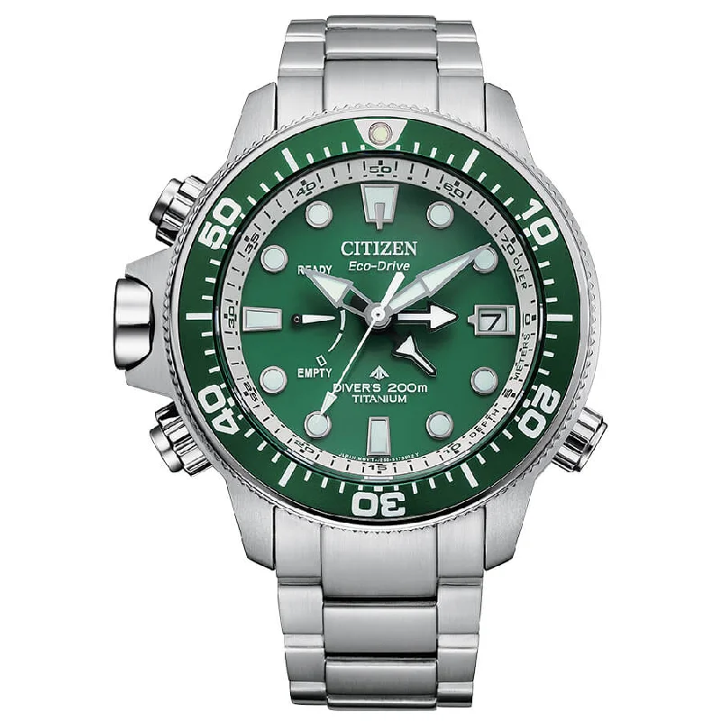 Men's Classic Style Sports Watches-Orologio Citizen BN2040-84X Acqualand Supertitanium verde