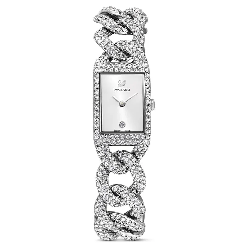 Men's Swiss Watch Occasional Edition-Swarovski Cocktail Crystal Silver Ladies Watch 5547617