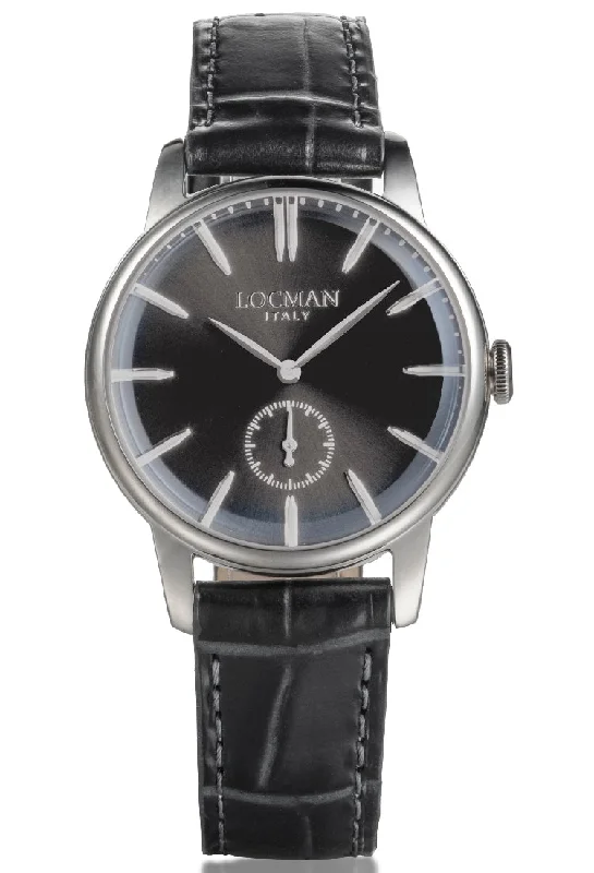 Women's Mechanical Watch Repair-Locman 1960 37mm nero piccoli secondi pelle 0257A01A-00BKNKPK
