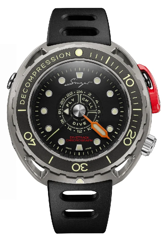 Men's Medium Size Dress Watches-Singer Reimagined Divetrack 24-Hour Chronograph SR401