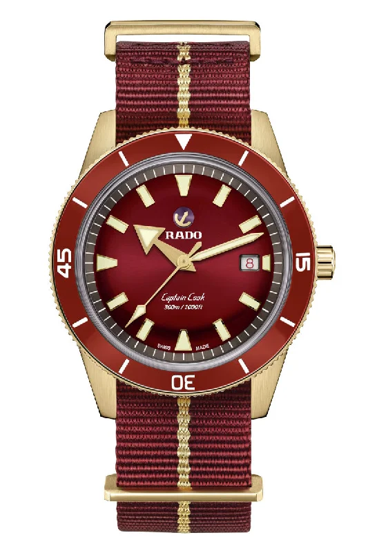 Men's Medium Size Dress Watches-Rado Captain Cook Automatic Bronze R32504407