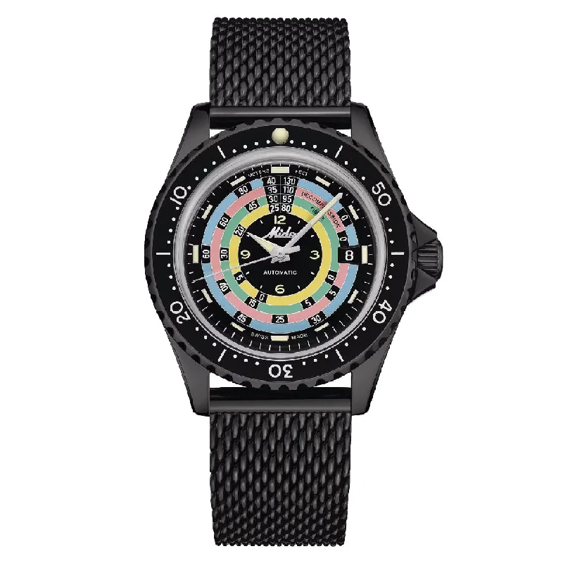 Men's GPS Navigation Sports Watches-Orologio Mido Ocean Star Decompression Timer PVD nero