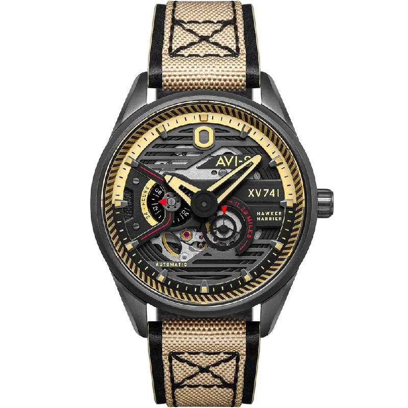 Men's Quartz Movement Field Watches-AVI-8 Men's Green Hawker Harrier Automatic Watch AV-4074-02 Men's Quartz Movement Field Watches-AVI-8 Men's Green Hawker Harrier Automatic Watch AV-4074-02