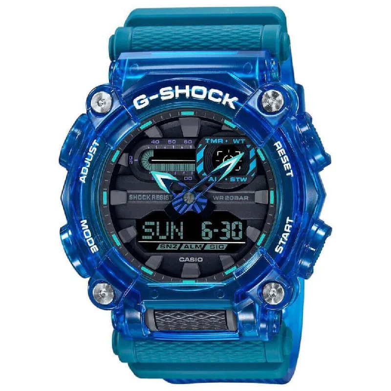 Unisex Bluetooth Connectivity Watches-Casio G-Shock Men's Blue Watch GA-900SKL-2AER