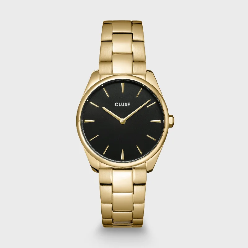Women's Gift Design Mechanical Watches-Féroce Petite Watch Steel, Black, Gold Colour