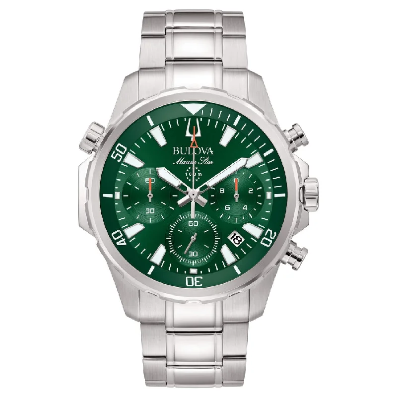 Men's Anniversary Style Men's Sports Watches-Orologio Bulova 96B396 cronografo Marine Star verde Men's Anniversary Style Men's Sports Watches-Orologio Bulova 96B396 cronografo Marine Star verde