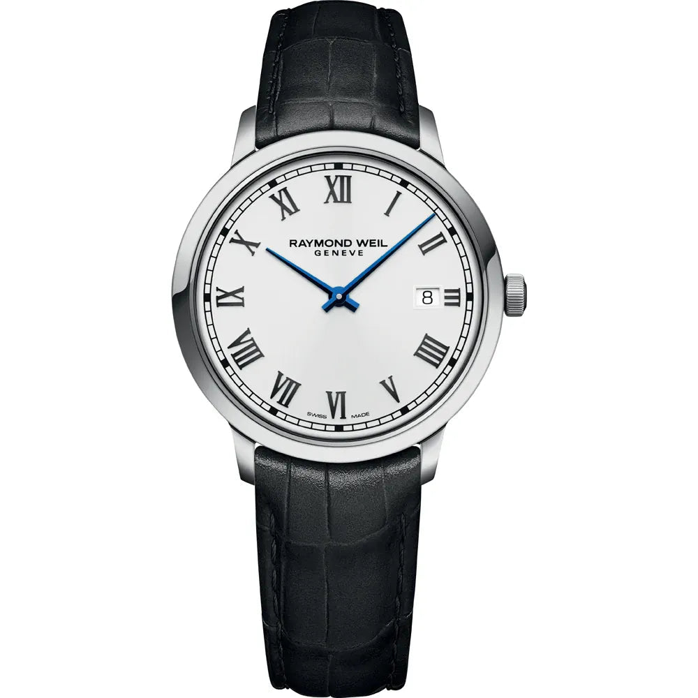 Men's New Year's Eve Style Men's Watches-Raymond Weil Toccata Men's Classic White Watch 5485-STC-00359