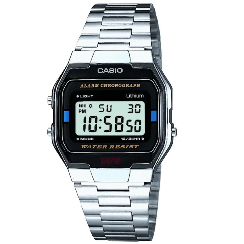 Unisex Valentine's Day Design Watches-Casio Vintage Unisex Silver Watch A163WA-1QES Unisex Valentine's Day Design Watches-Casio Vintage Unisex Silver Watch A163WA-1QES