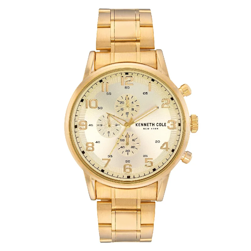 Men's Party Wear Design Dress Watches-Kenneth Cole Men's Gold Watch KC51092001