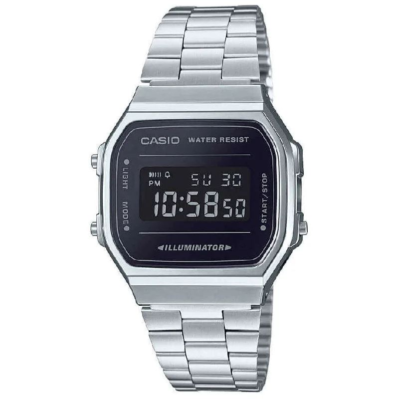 Unisex Swiss Made Style Watches-Casio Vintage Unisex Silver Watch A168WEM-1EF