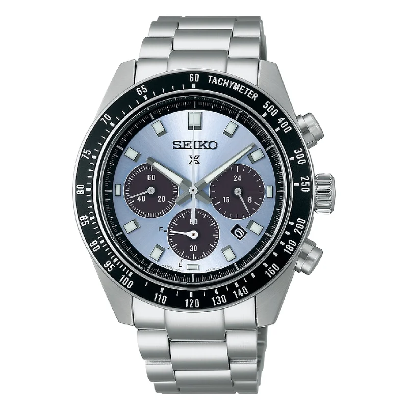 Men's Luxury Style Men's Sports Watches-Orologio Seiko Prospex SSC935P1 cronografo azzurro carica solare