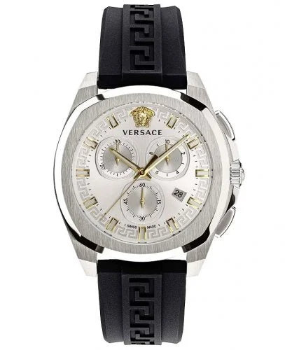 Men's Swiss Eco-Drive Edition-Versace Men's Watch Chrono Geo 43mm White VE7CA0123
