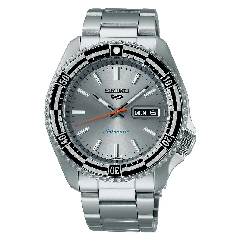 Men's Cushion Case Design Sports Watches-Orologio Seiko 5 Sports SRPK09K1 retrò Rally Timer