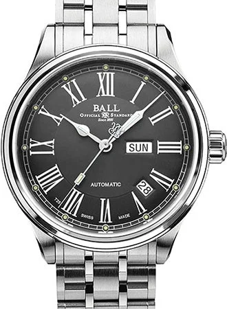 Men's Italian Made Style Dress Watches-Trainmaster Roman Grey Ref. NM1058D-S4J-GY