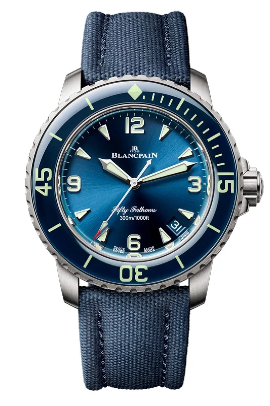 Men's Italian Made Style Dress Watches-Blancpain Fifty Fathoms Automatic Titanium 42mm 5010 12B40 O52B
