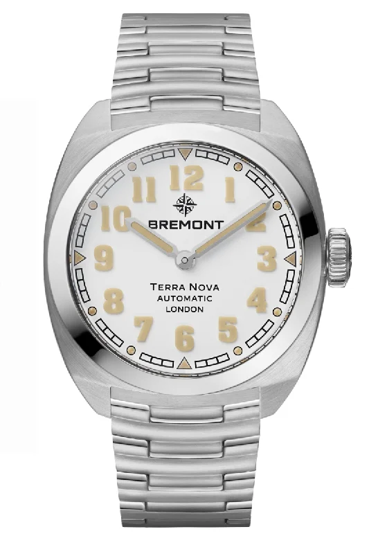 Men's British Made Dress Watches-Bremont Terra Nova 38mm TN38-ND-SS-WH-B