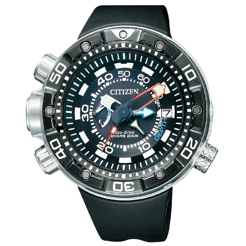 Men's Engraved Design Sports Watches-Orologio Citizen Promaster Acqualand BN2024-05E profondimetro