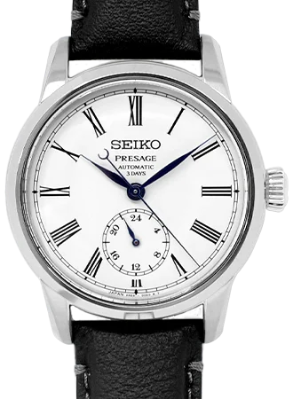 Men's Tonneau Case Style Dress Watches-Presage Craftsmanship Enamel White Ref. SART009 Men's Tonneau Case Style Dress Watches-Presage Craftsmanship Enamel White Ref. SART009