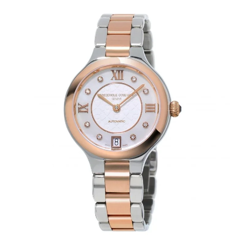 Men's Swiss Business Meeting Edition-Frederique Constant Ladies Automatic Watch Two Tone Diamonds FC-306WHD3ER2B