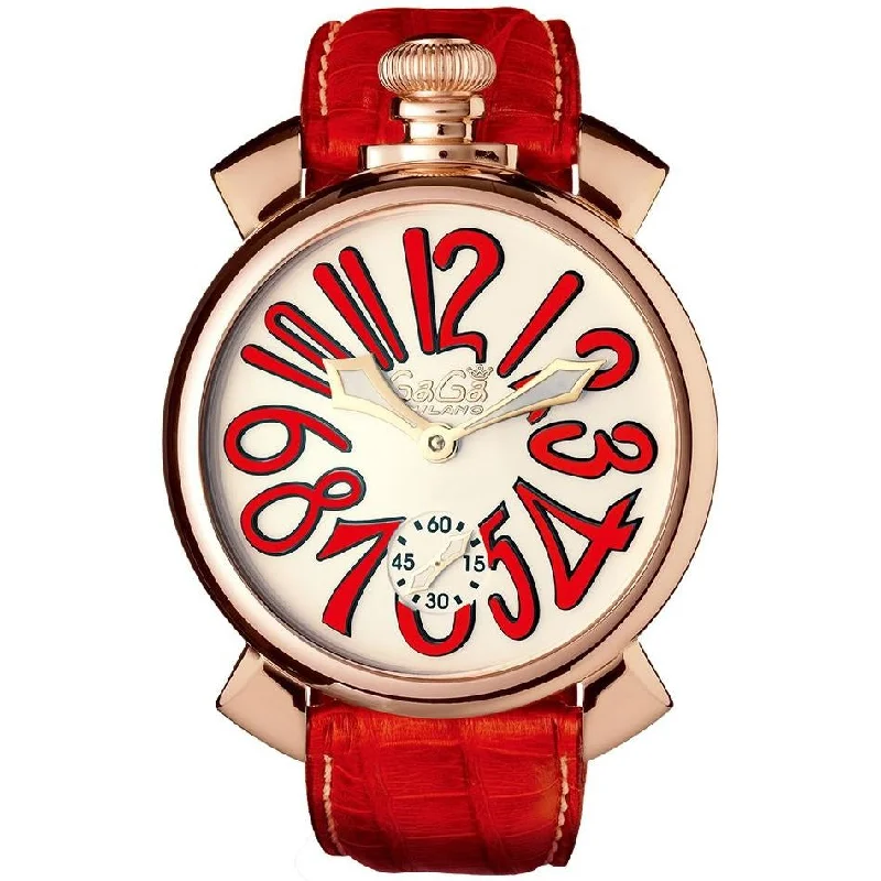 Men's Field Watches Warranty-Gaga MilanoMen's Red Manuale Mechanical Watch 5011.10S