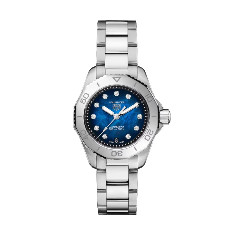 Men's Swiss Engraved Edition-Tag Heuer Aquaracer Professional 200 Ladies Blue Watch WBP2411.BA0622