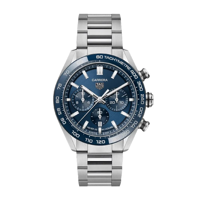 Men's Swiss Digital Edition-Tag Heuer Carrera Men's Blue Chronograph Watch CBN2A1A.BA0643
