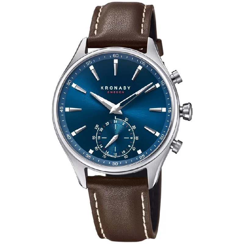 Men's Birthday Design Dress Watches-Kronaby S3120/1 Men's Brown Sekel Hybrid Smartwatch